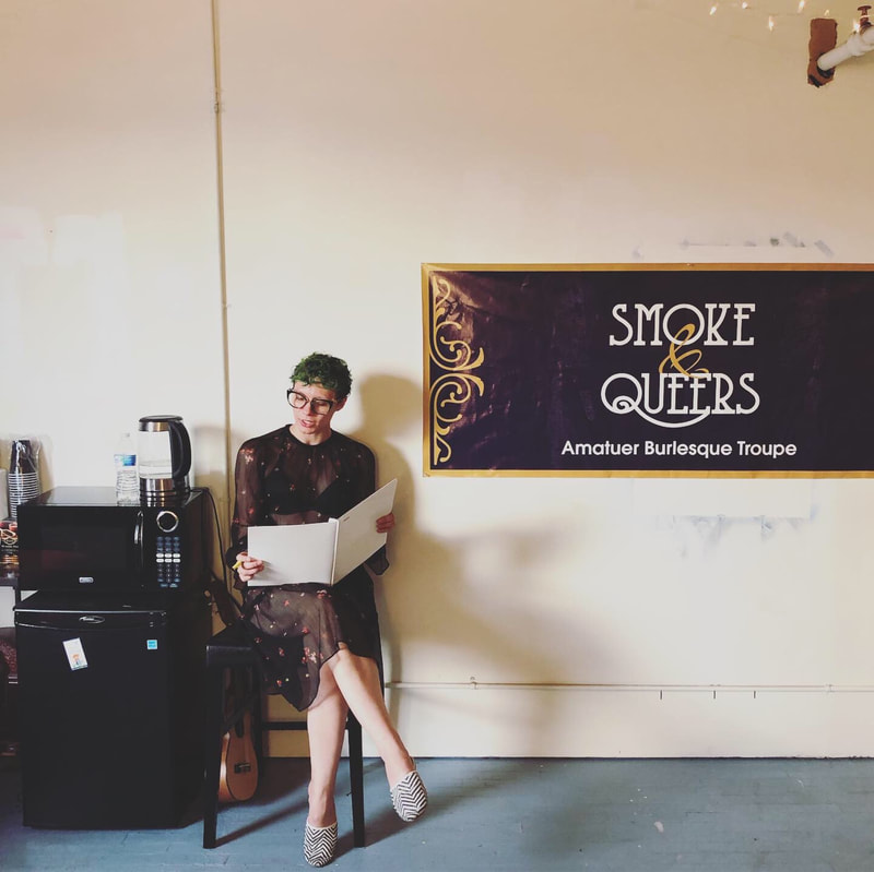 Christina Coobatis in the Smoke & Queers studio. Northside, Cincinnati. 2019.