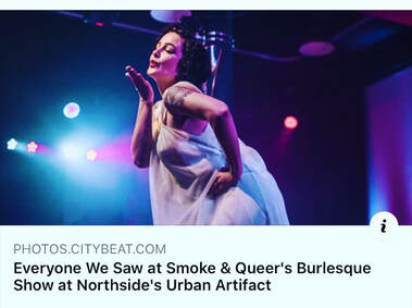 Cara Caudill at Smoke & Queers Burlesque Troupe's February 2020 Slumber Party show, Cincinnati CityBeat